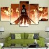 Attack On Titan Eren Yeager - 5 Panel Canvas Prints Wall Art