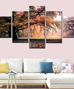 Autumn Tree Forest - 5 Panel Canvas Prints Wall Art