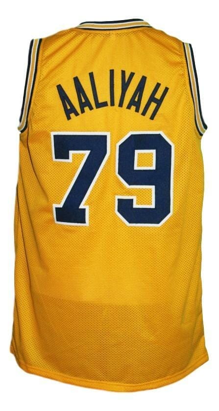 , Aaliyah #79 Custom College Basketball Jersey New Sewn Yellow, izedge shop