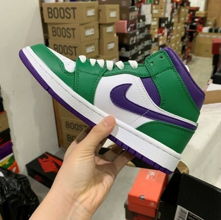 , Air Jordan 1 Mid Hulk White Purple Green, izedge shop