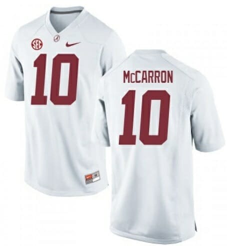 , Alabama Crimson Tide #10 AJ McCarron NCAA Football Jersey White, izedge shop