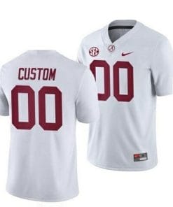 Alabama Crimson Tide Custom Jersey Name and Number College Football White