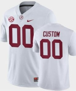 Custom Alabama Jersey Name and Number White College Football Away Game