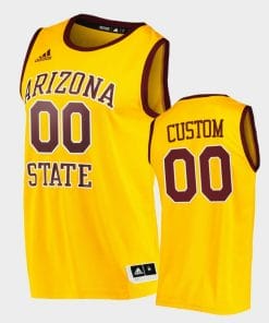 Arizona State Sun Devils Jersey Name and Number Custom College Basketball Jerseys Gold
