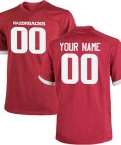 Custom Arkansas Football Jersey Name and Number Red