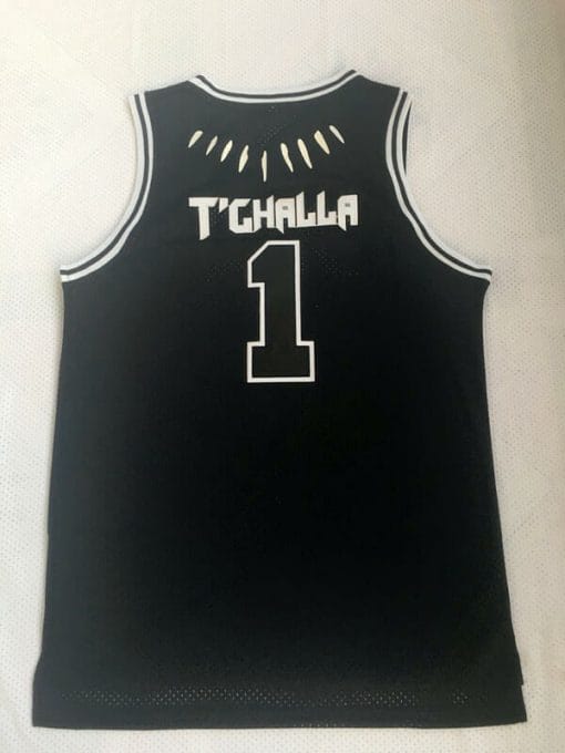 , Black Panther #1 Wakanda T&#8217;Challa Basketball Jersey Black, izedge shop