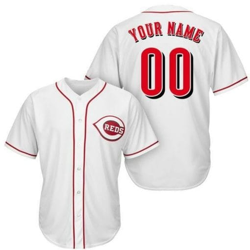 , Cincinnati Reds Customizable Custom Baseball Jersey White, izedge shop