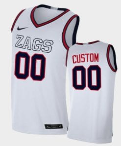 Gonzaga Bulldogs Jersey Name and Number Custom College Basketball Jerseys Replica White
