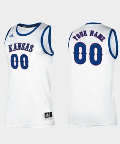 Kansas Jayhawks Jersey Name and Number Customizable College Basketball Jerseys Classic White