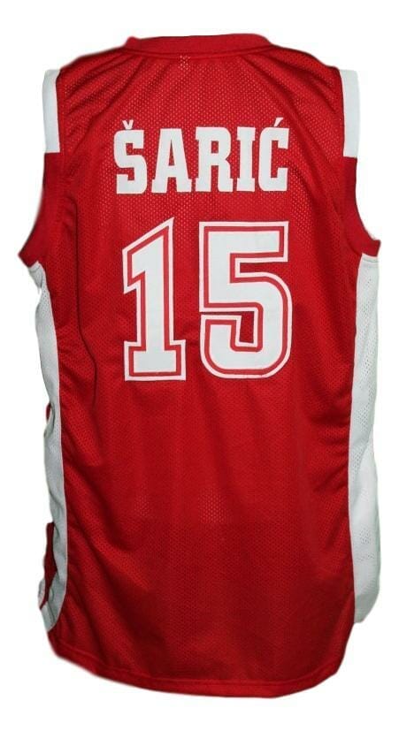 , Dario Saric Croatia Basketball Jersey New Sewn Red, izedge shop