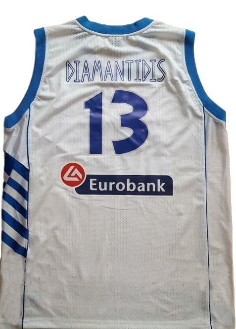 , Dimitris Diamantidis #13 Greece Custom Basketball Jersey White, izedge shop