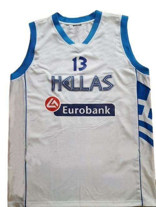 , Dimitris Diamantidis #13 Greece Custom Basketball Jersey White, izedge shop