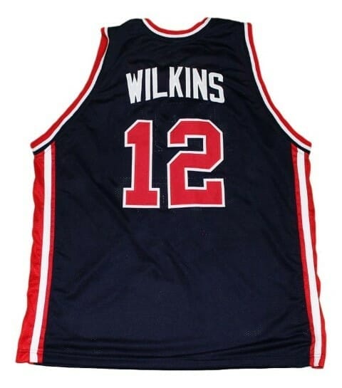 Dominique Wilkins #12 Team USA Basketball Jersey Navy Blue