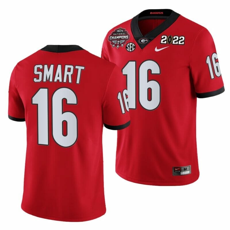 UGA Kirby Smart Jersey #16 2021-22 CFP National Champions Red Honor Coah Uniform