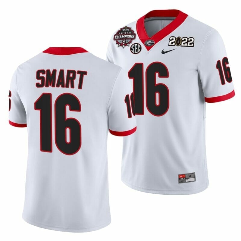 Kirby Smart Football Jersey #16 UGA 2021-22 CFP National Champions White Honor Coah Uniform