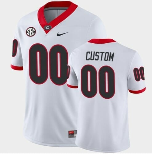 Georgia Bulldogs Custom,custom georgia bulldogs jersey,custom uga jersey, Georgia Bulldogs Custom Name and Number White College Football Away Game Jersey, izedge shop
