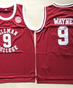 Hillman College #9 Dwyane Wayne Basketball Jersey Red