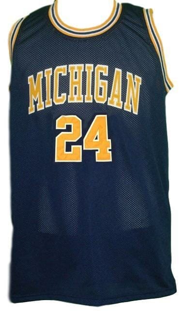 Jimmy King #24 College Retro Basketball Jersey Sewn Navy Blue