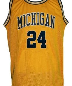 Jimmy King 24 Retro College Basketball Jersey Gold 1