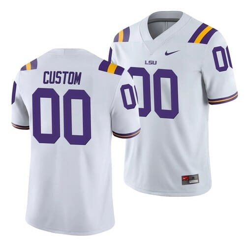 Custom LSU Jersey Name and Number NCAA Football White