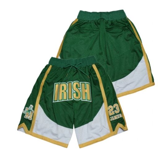 , LeBron James #23 Irish High School Basketball Shorts, izedge shop