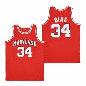 Len Bias 34 Maryland Terrapins College Red Basketball Jersey