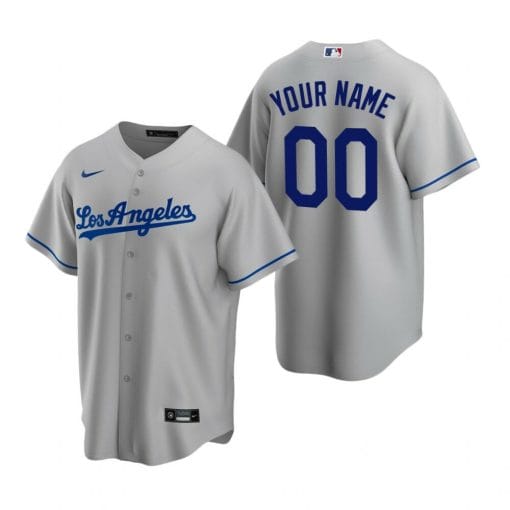 , Los Angeles Dodgers Custom Name Number Coolbase Gray Baseball Jersey, izedge shop