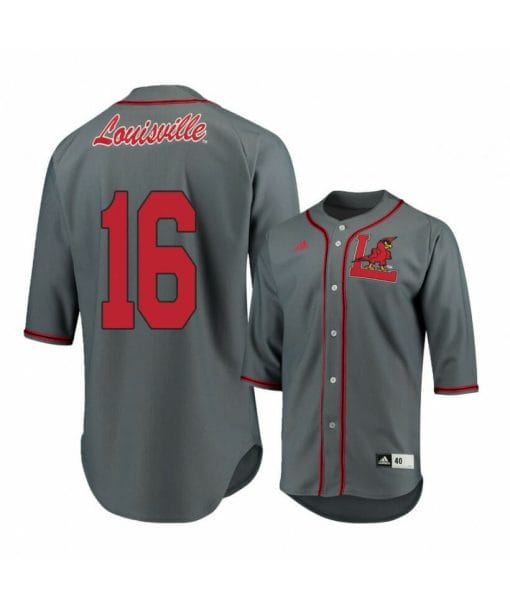 , Louisville Cardinals 16 Justin Lavey Gray Baseball Jersey, izedge shop
