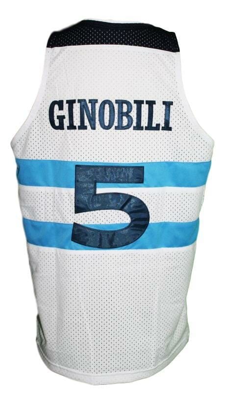 , Manu Ginobili #5 Team Argentina Custom Basketball Jersey White, izedge shop