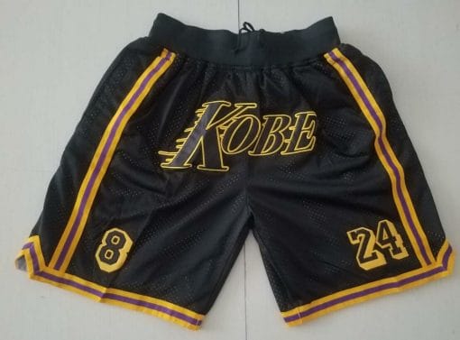 , Men Lakers Kobe Black Mamba Shorts All Stitched, izedge shop