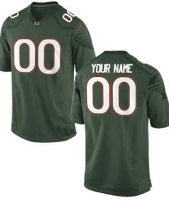 Custom Miami Hurricanes Jersey Name and Number College Football Green