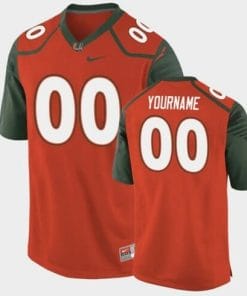 Custom Miami Hurricanes Football Jersey Name and Number Orange Replica College