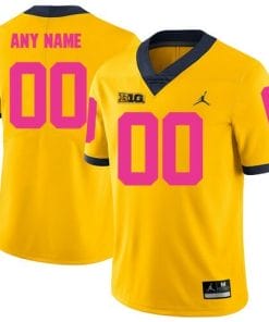Michigan Wolverines Custom Jersey Yellow Pink College Football