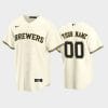 , Milwaukee Brewers Custom Name Number Home Team Baseball Jersey Cream, izedge shop
