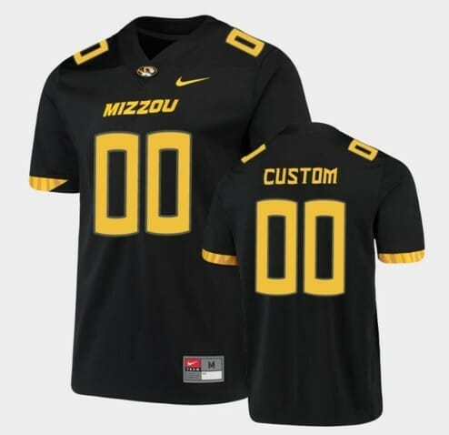 custom mizzou football jersey,missouri tigers custom jersey,mizzou custom jersey, Custom Mizzou Football Jersey Name And Number Black Untouchable Game, izedge shop
