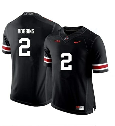 , Ohio State Buckeyes #2 J.K. Dobbins NCAA College Football Jersey Black, izedge shop