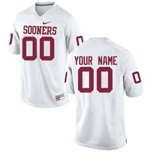 Custom Oklahoma Sooners Jersey Name And Number White College Football