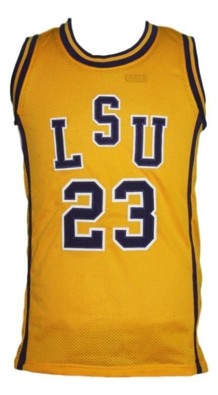 , Pete Maravich #23 College Basketball Jersey New Sewn Yellow, izedge shop