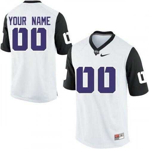 TCU Custom Jersey Name Number NCAA White