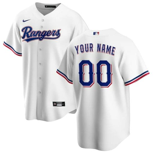 , Texas Rangers Custom Name Number Coolbase Baseball Jersey White, izedge shop
