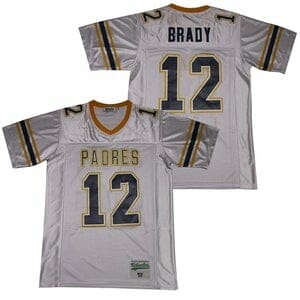 , Tom Brady #12 Junipero Serra Padres High School Jersey White, izedge shop
