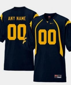 Custom West Virginia Mountaineers Jersey Name and Number Navy College Football Replica