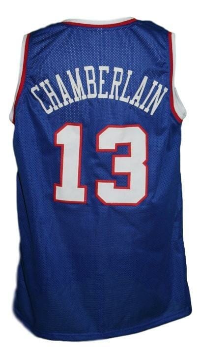 , Wilt Chamberlain #13 Custom College Basketball Jersey New Sewn Blue, izedge shop