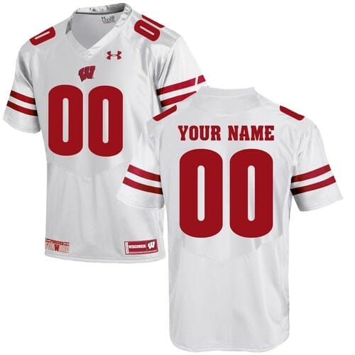 Custom Wisconsin Badgers Football Jersey White College