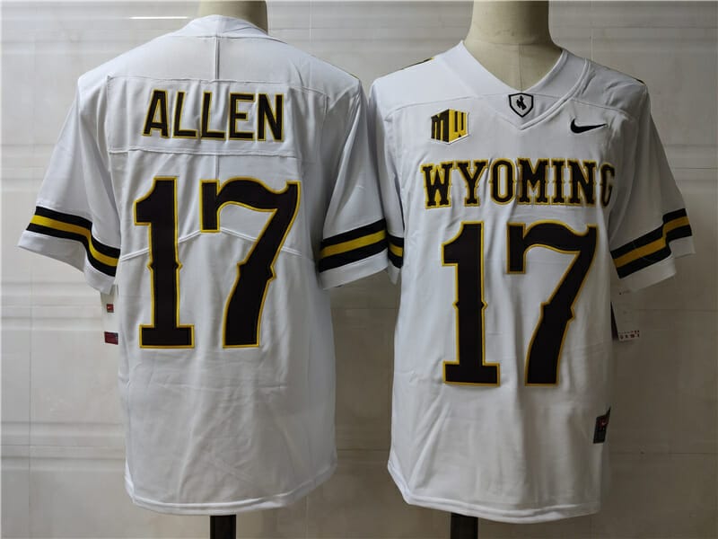 Josh Allen Signed Wyoming Jersey #17 College Football Jersey White