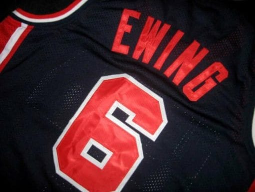, Patrick Ewing #6 Team Usa Basketball Jersey Navy Blue, izedge shop