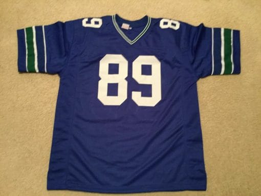 , UNSIGNED CUSTOM Sewn Stitched Brian Blades Blue Jersey, izedge shop