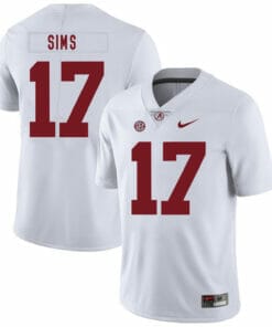 Alabama Cam Sims Jersey #17 College Football Jersey White