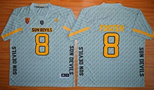 , Arizona State Sun Devils #8 D.J. Foster NCAA Football Jersey Grey, izedge shop