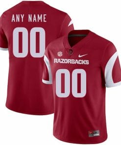 Custom Razorback Jersey Name and Number Football Red